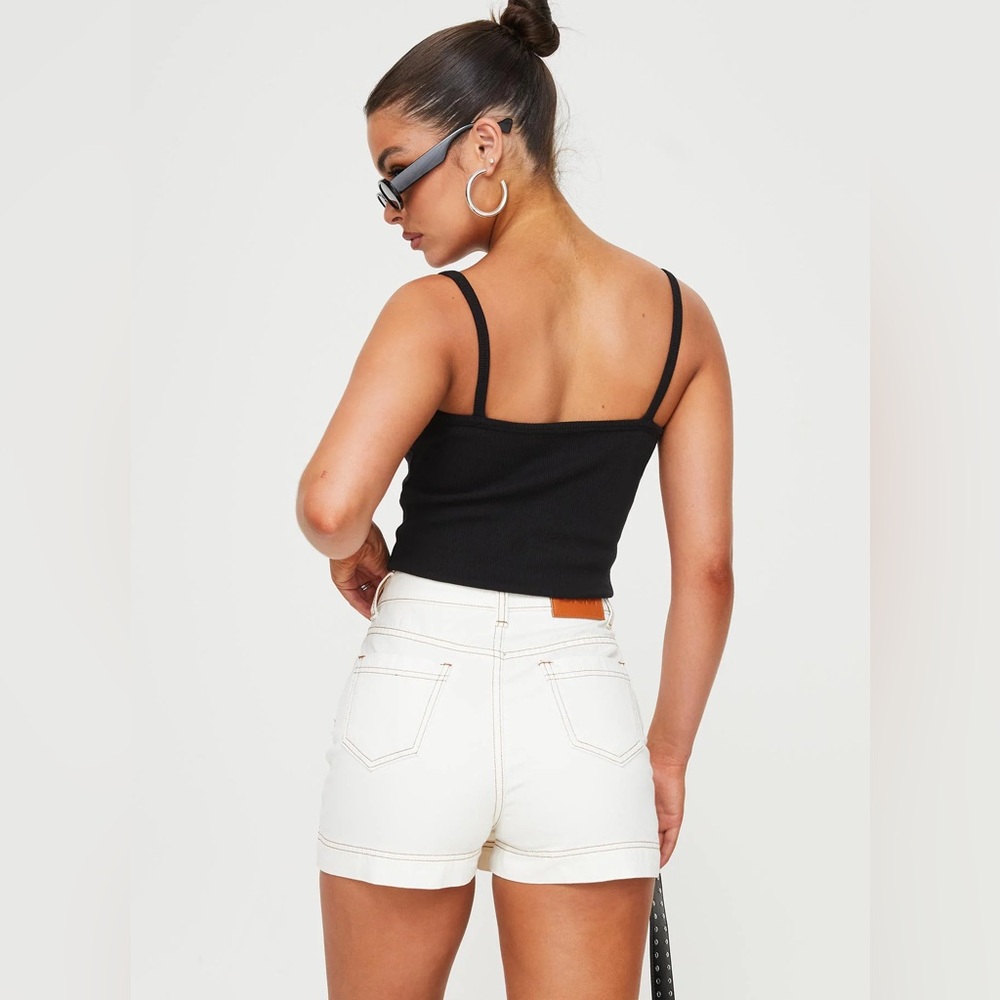 Princess Polly Cream Denim Mini Skort - Picture 5 of 11